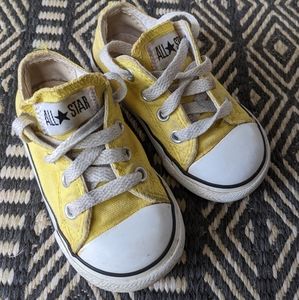 Yellow low top converse sneakers baby size 6